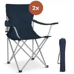 ANWB Trvlmore Campingstoel 2-Pack Opvouwbaar 120KG Blauw aanbieding