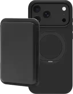 Coolblue BlueBuilt MagSafe Hoesje en Standaard iPhone 18 Pro Max Zwart + Kaarthouder Leer Zwart aanbieding