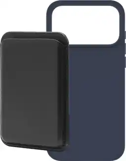 Coolblue BlueBuilt MagSafe Hoesje iPhone 18 Pro Max Blauw + Kaarthouder Leer Zwart aanbieding