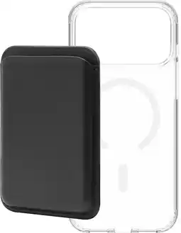 Coolblue BlueBuilt MagSafe Hoesje iPhone 18 Pro Max Transparant + Kaarthouder Leer Zwart aanbieding