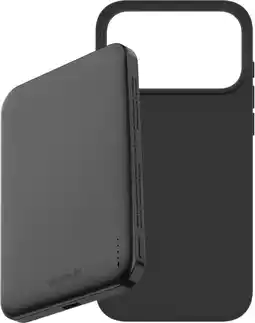 Coolblue BlueBuilt MagSafe Hoesje iPhone 18 Pro Max Zwart + Powerbank 5.000 mAh Grijs aanbieding