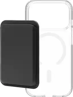 Coolblue BlueBuilt MagSafe Hoesje iPhone 18 Pro Transparant + Kaarthouder Leer Zwart aanbieding