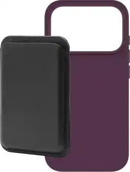 Coolblue BlueBuilt MagSafe Hoesje iPhone 18 Pro Rood + Kaarthouder Leer Zwart aanbieding