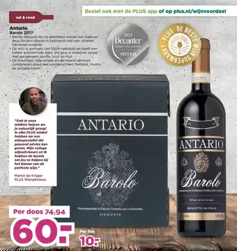 PLUS Antario Barolo 2017. aanbieding