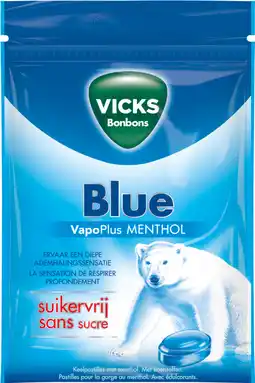 De Online Drogist Vicks Blue Zak Suikervrij 72GR aanbieding