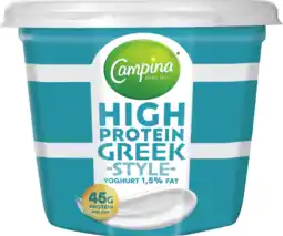 Dekamarkt Campina High protein greek yoghurt 1.5% fat aanbieding