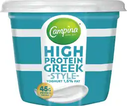Dekamarkt Campina High protein greek yoghurt 1.5% fat aanbieding