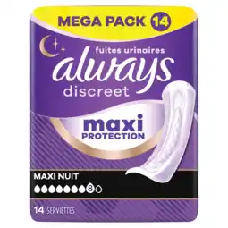 De Online Drogist Always Discreet Ultimate Night Incontinentieverband 14ST aanbieding