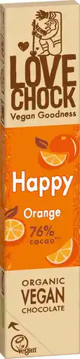 De Online Drogist Lovechock Happy Orange 76% Chocolade 40GR aanbieding