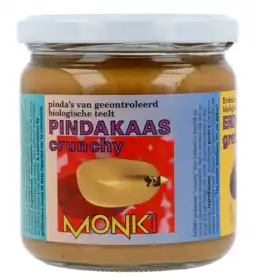 De Online Drogist Monki Pindakaas Crunchy 330GR aanbieding