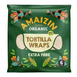De Online Drogist Amaizin Organic Tortilla Wraps Extra Fibre 6ST aanbieding
