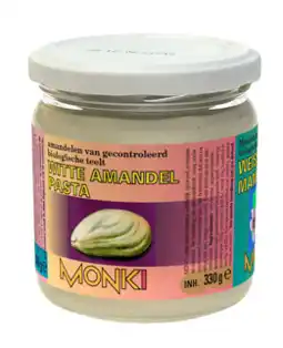 De Online Drogist Monki Amandelpasta Wit 330GR aanbieding