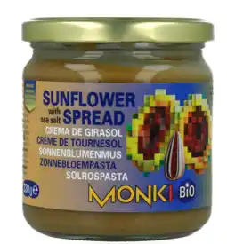 De Online Drogist Monki Biologische Zonnebloempasta Met Zeezout 330GR aanbieding