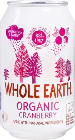 De Online Drogist Whole Earth Organic Cranberry Soda 330ML aanbieding
