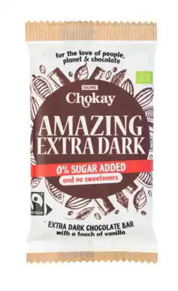 De Online Drogist Chokay Amazing Extra Dark Chocolate Bar 70GR aanbieding