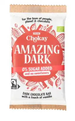 De Online Drogist Chokay Amazing Dark Chocolate Bar 70GR aanbieding