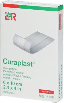 De Online Drogist L&R Curaplast Pleister 6 x 10 cm Sensitive 10ST aanbieding