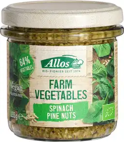 De Online Drogist Allos Groentepread Spinazie Pijnboompit 135GR aanbieding