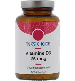 De Online Drogist TS Choice Vitamine D3 25 mcg Tabletten 360TB aanbieding