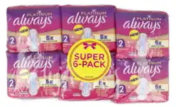De Online Drogist Always Platinum Discreet Small Super 6-Pack 60ST aanbieding