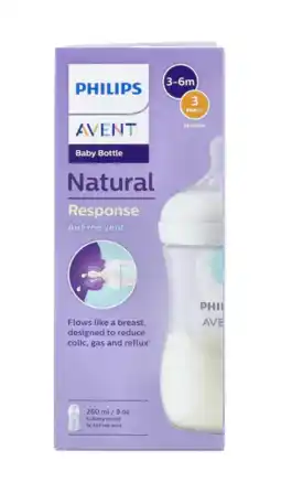 De Online Drogist Avent Natural Response Babyfles Airfree 3-6 Maanden 260ml 1ST aanbieding