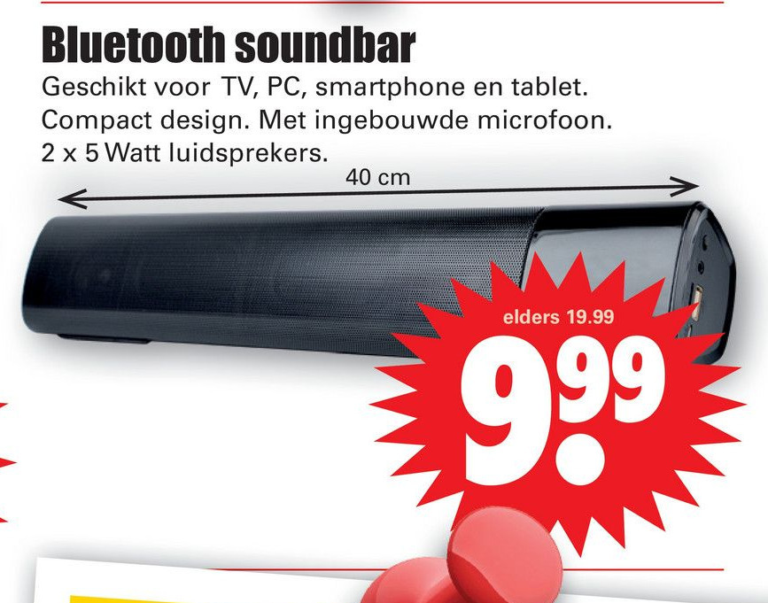 Bluetooth soundbar aanbieding bij Dirk