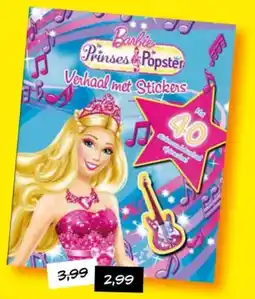 Boekenvoordeel Barbie Prinses & Popster Verhaal met Stickers aanbieding