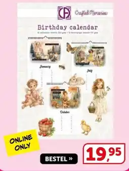 Boekenvoordeel Crafted Memories Birthday calendar aanbieding