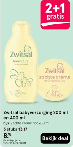 Etos Zwitsal babyverzorging aanbieding