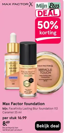 Etos Max Factor foundation aanbieding