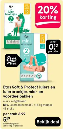 Etos Etos Soft & Protect luiers en luierbroekjes aanbieding