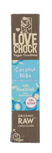 De Online Drogist Lovechock Creamy Coconut Nibs (12st) 40GR aanbieding