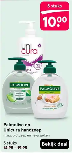 Etos Palmolive en Unicura handzeep aanbieding