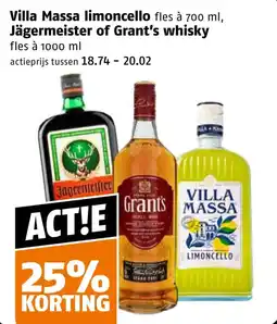 Poiesz Villa Massa limoncello of Jägermeister of Grant's whisky aanbieding
