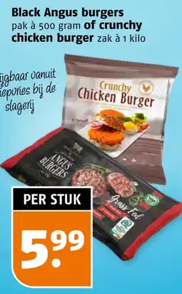 Poiesz Black Angus burgers of crunchy chicken burger aanbieding