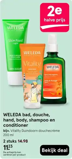Etos weleda bad, douche, hand, body, shampoo en conditioner aanbieding