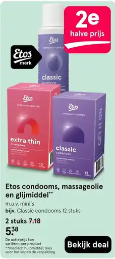Etos Etos condooms, massageolie en glijmiddel aanbieding