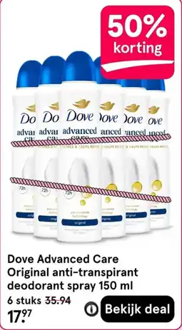 Etos Dove Advanced Care Original anti-transpirant deodorant spray aanbieding