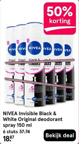 Etos NIVEA Invisible Black & White Original deodorant aanbieding