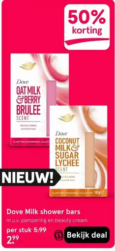 Etos Dove Milk shower bars aanbieding