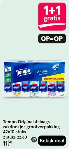 Etos Tempo Original 4-laags zakdoekjes grootverpakking aanbieding