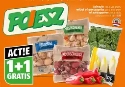 Poiesz Spinazie, witlof of punt paprika of aardappelen aanbieding