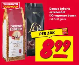 Nettorama Douwe Egberts excellent of L'Or espresso bonen aanbieding