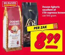 Nettorama Douwe Egberts excellent of L'Or espresso bonen aanbieding