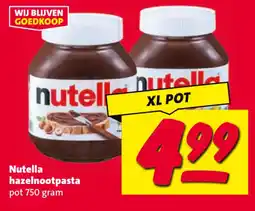 Nettorama Nutella hazelnootpasta aanbieding
