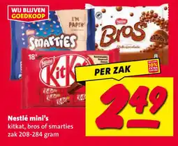 Nettorama Nestlé mini's kitkat, bros of smarties aanbieding