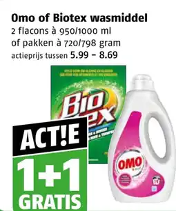 Poiesz Omo of Biotex wasmiddel aanbieding