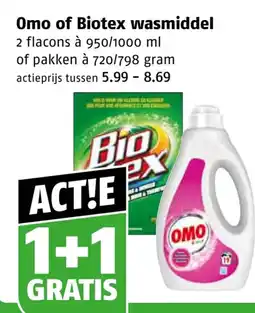 Poiesz Omo of Biotex wasmiddel aanbieding