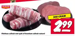 Nettorama Filethaas culinair met spek of beenham culinair naturel aanbieding