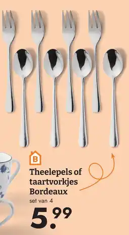 Blokker Theelepels of taartvorkjes Bordeaux aanbieding